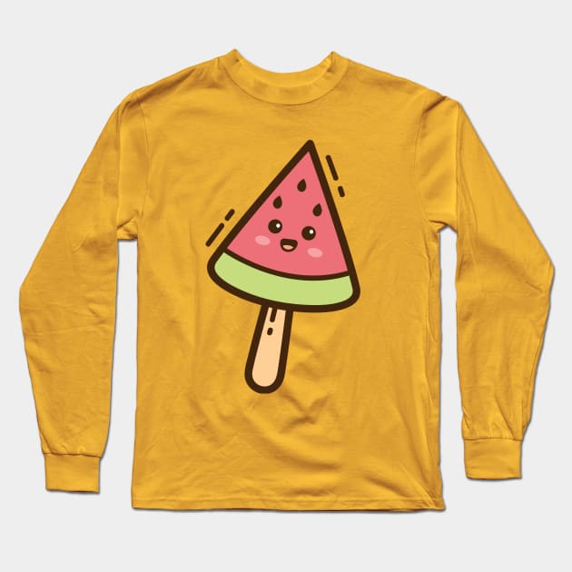 Watermelon Ice Cream Long Sleeve T-Shirt by yellowline